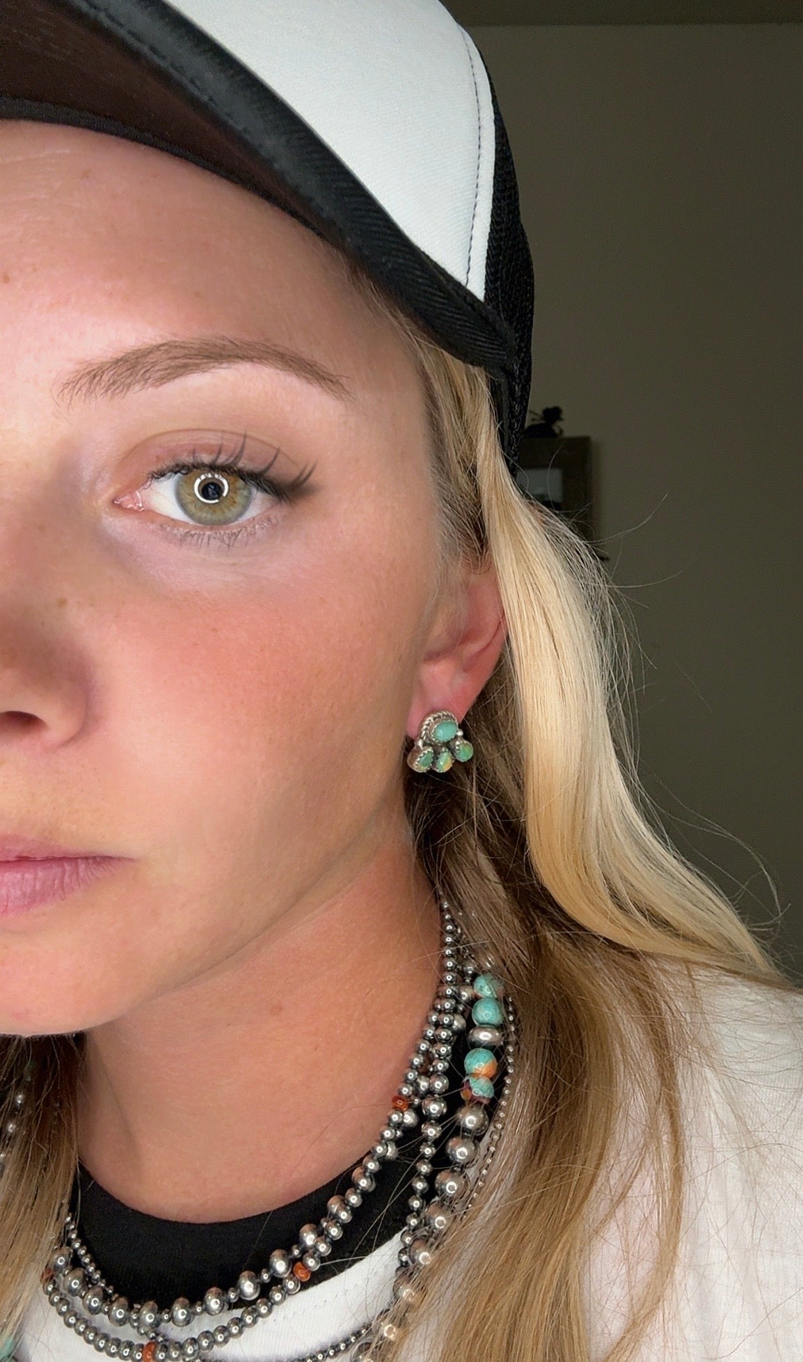 Handmade turquoise & sterling silver earrings