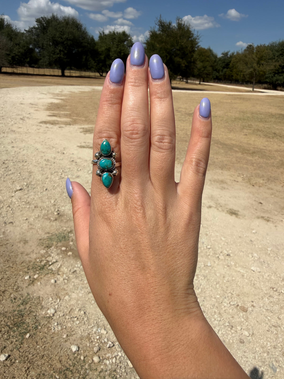 Kingman turquoise adjustable ring