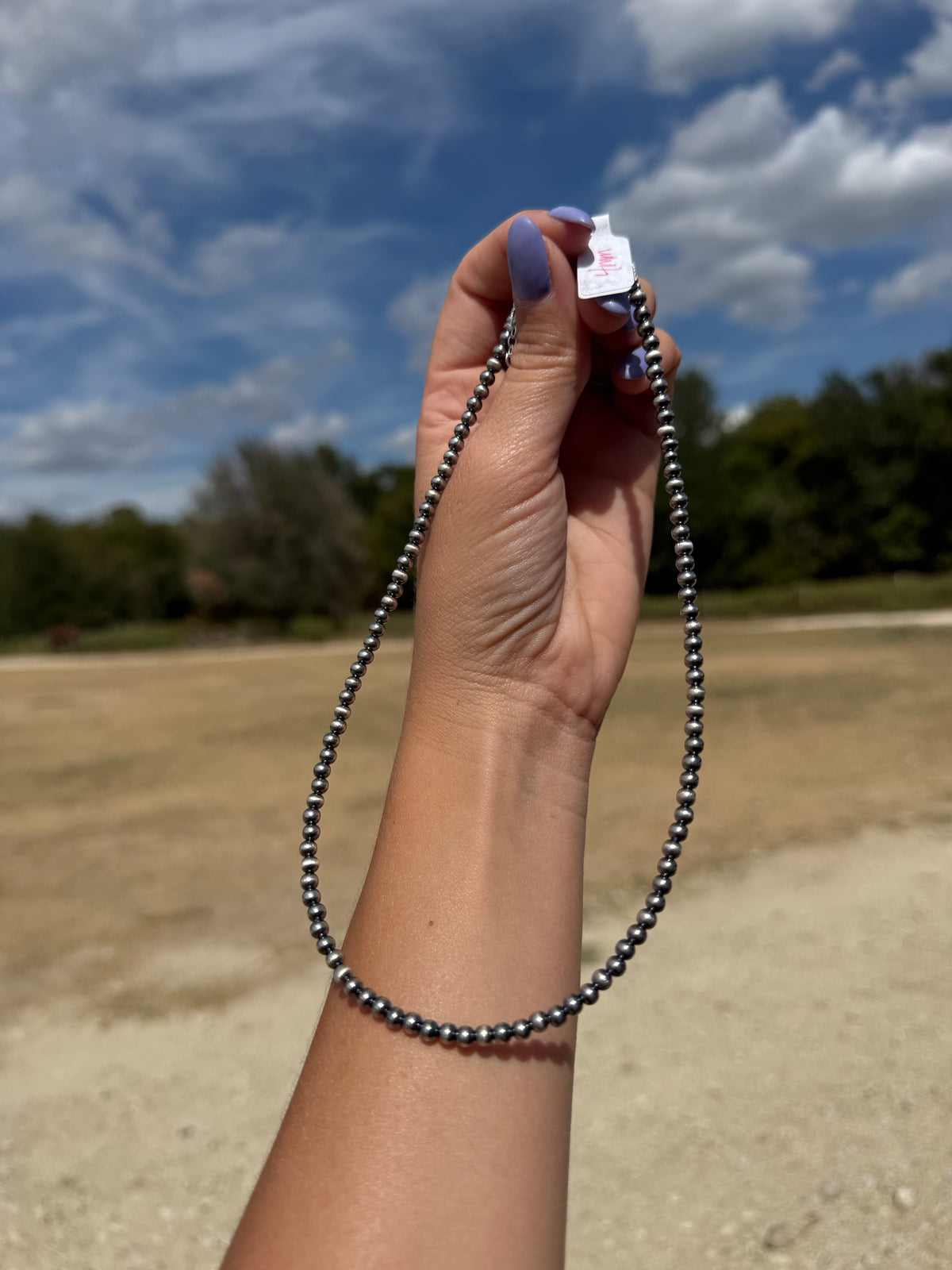 4mm sterling silver pearl 16” necklace