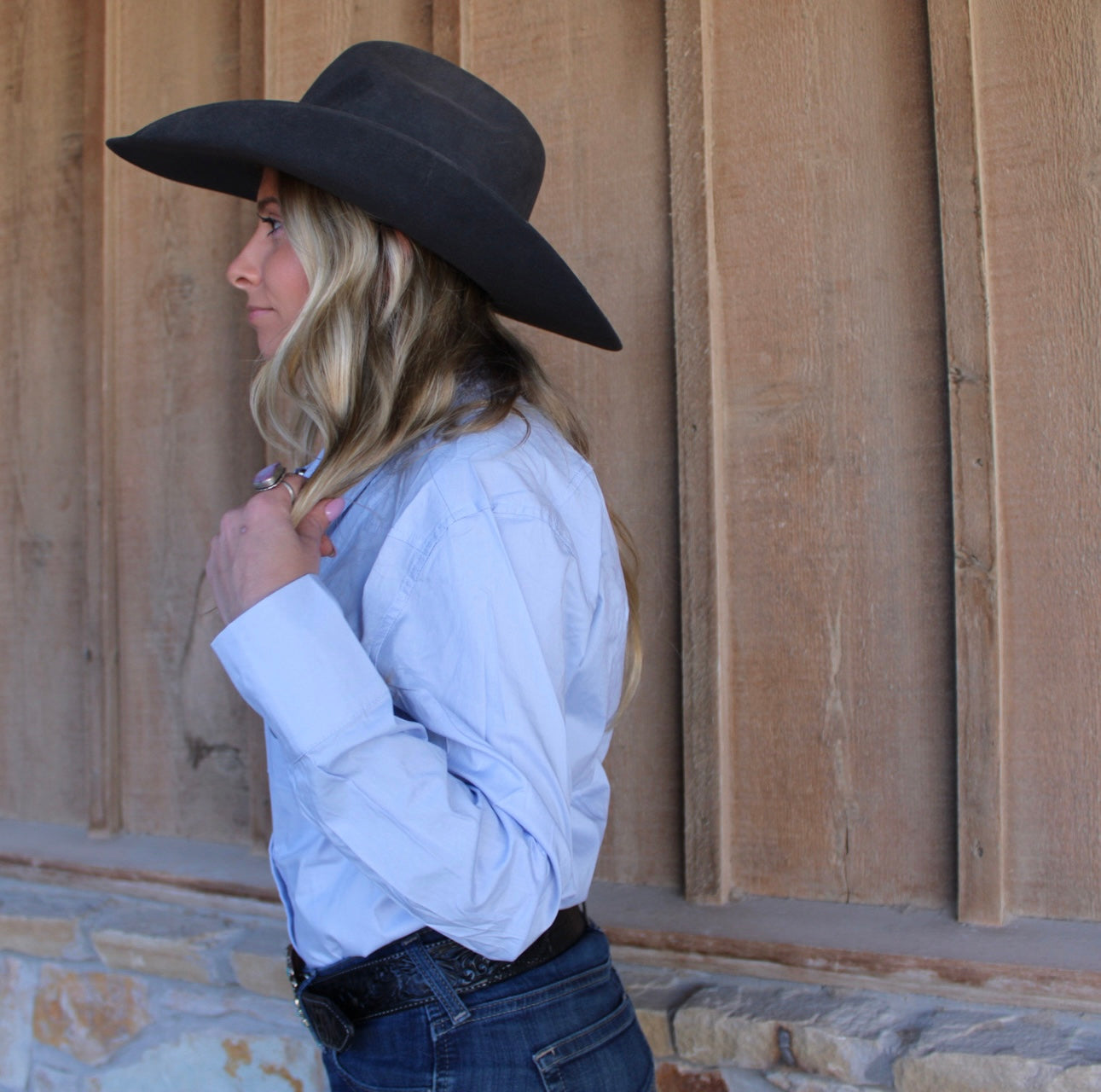 A Lavender Long Sleeve Button Down Top- Lucky & Blessed