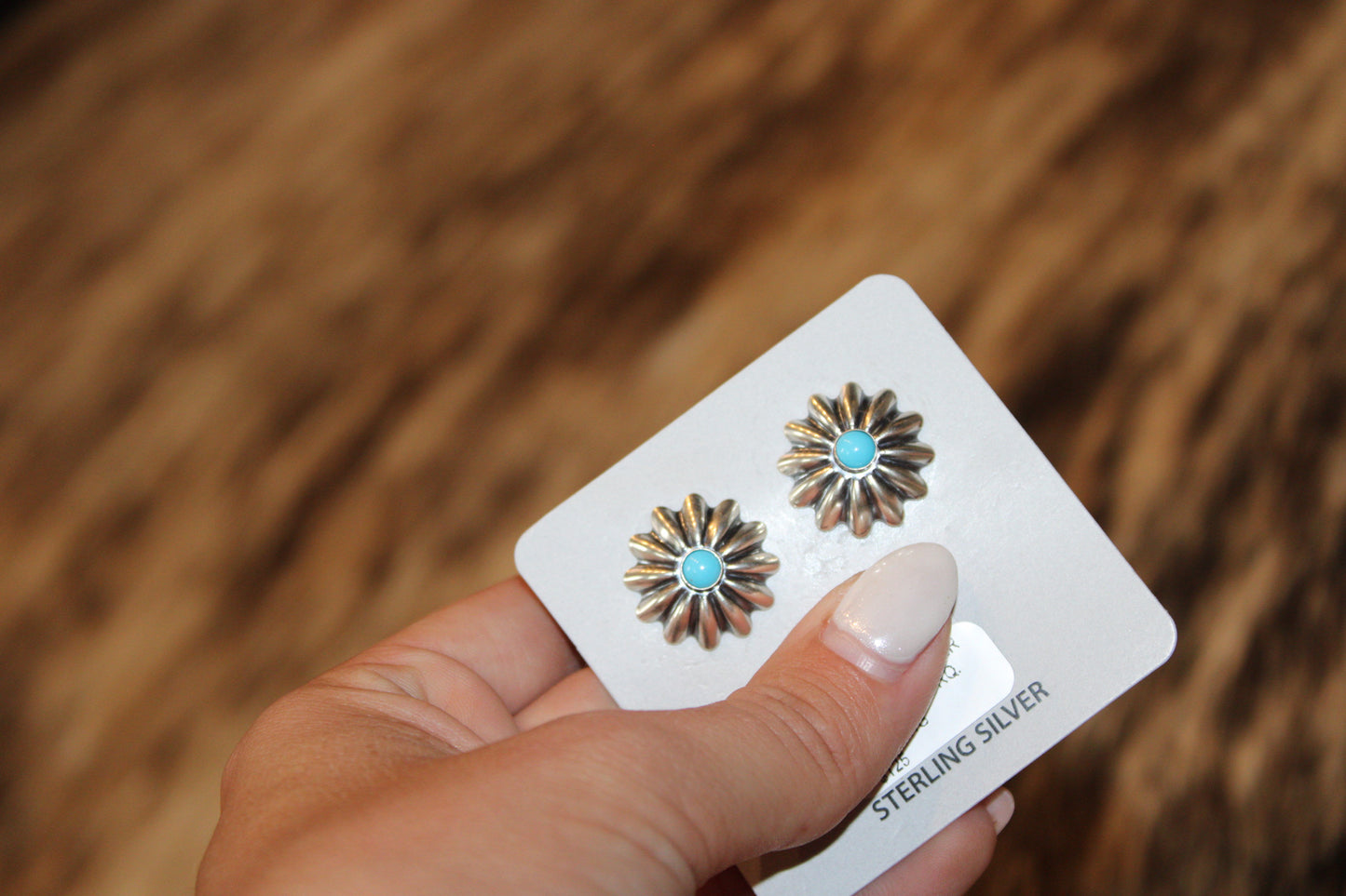 Sterling Silver Kingman Turquoise Earrings