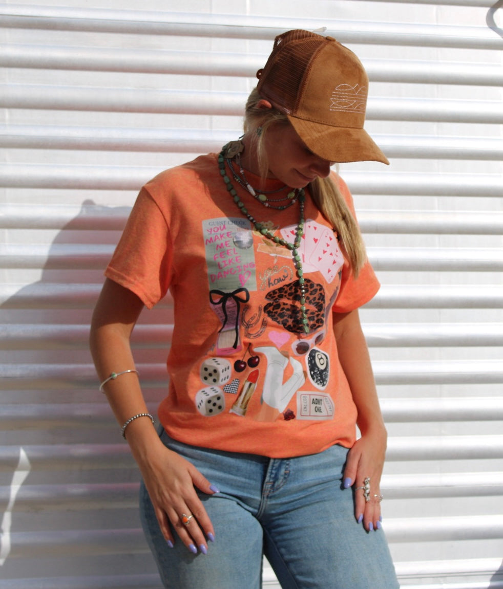 Fall western collage tee