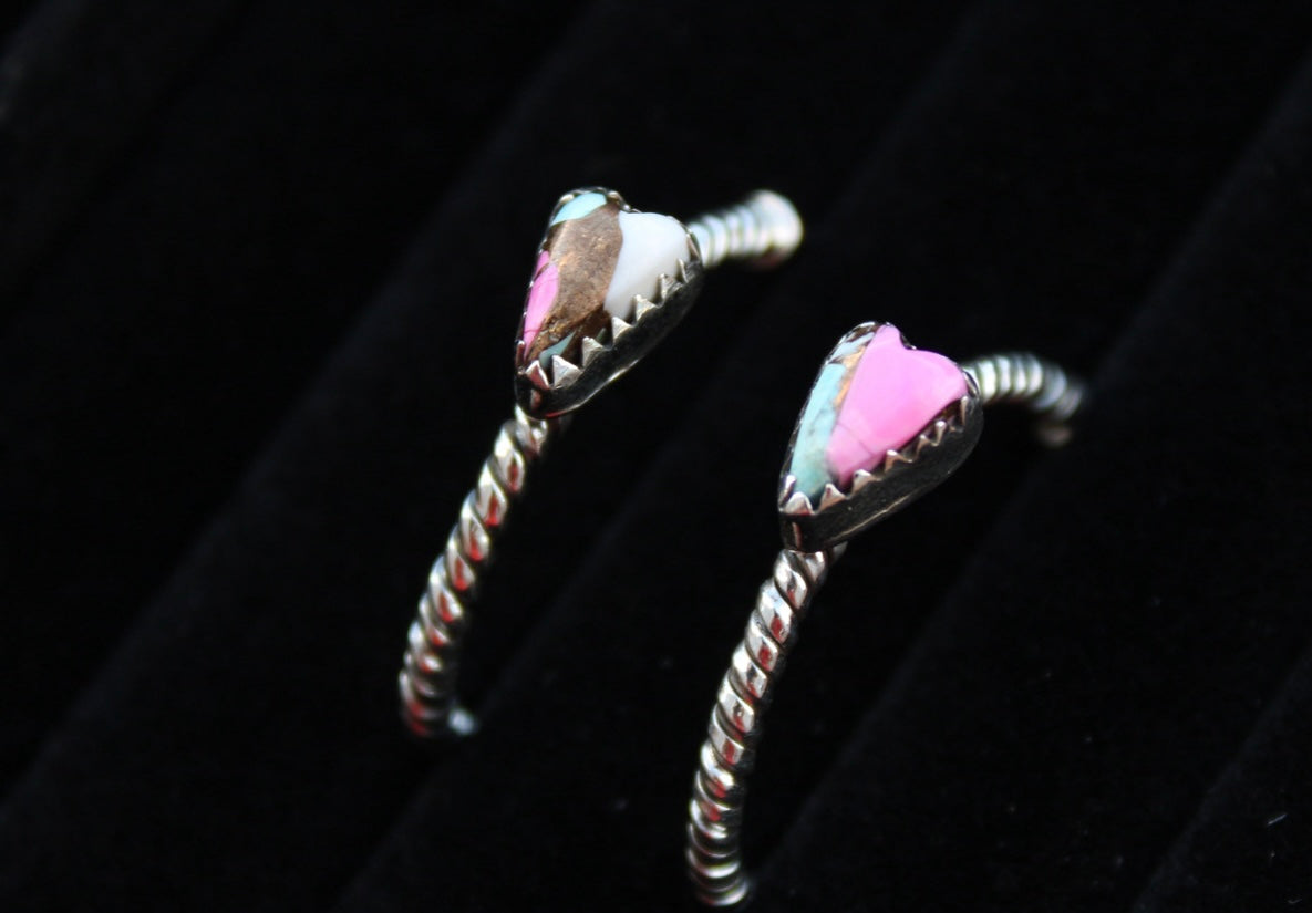Cotton candy hoop earrings