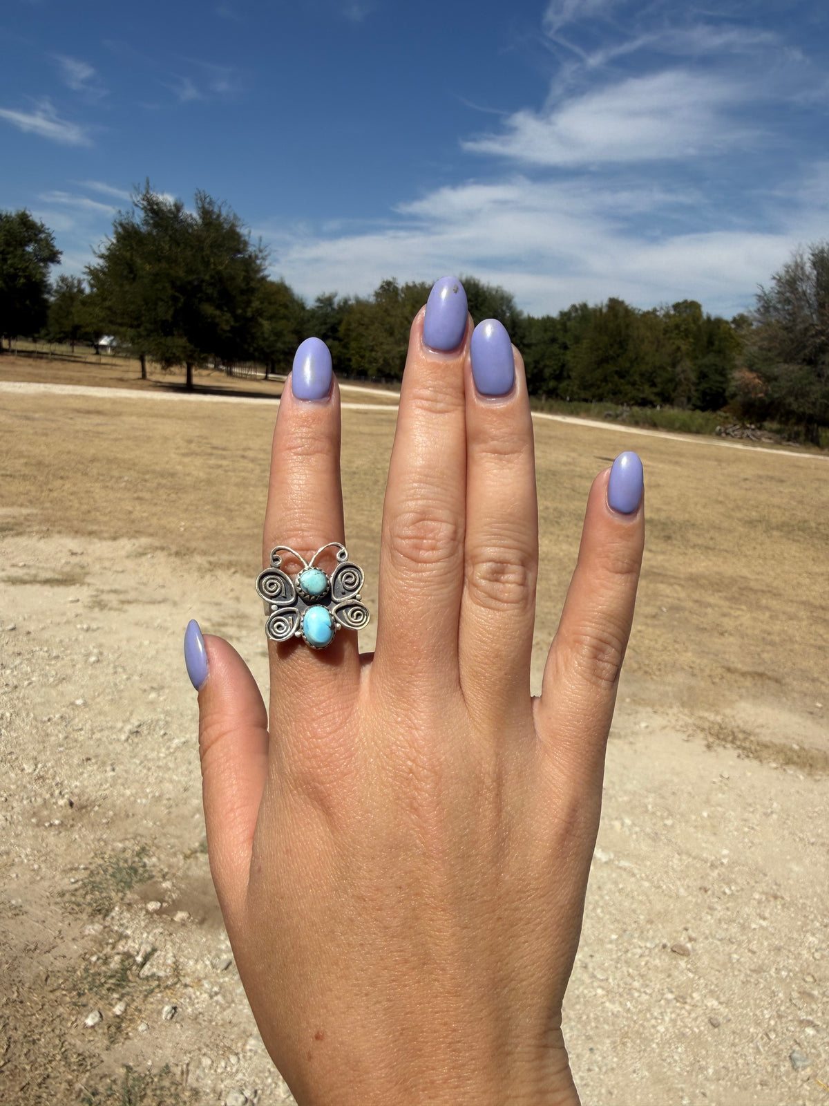 Golden Hill Butterfly Adjustable ring