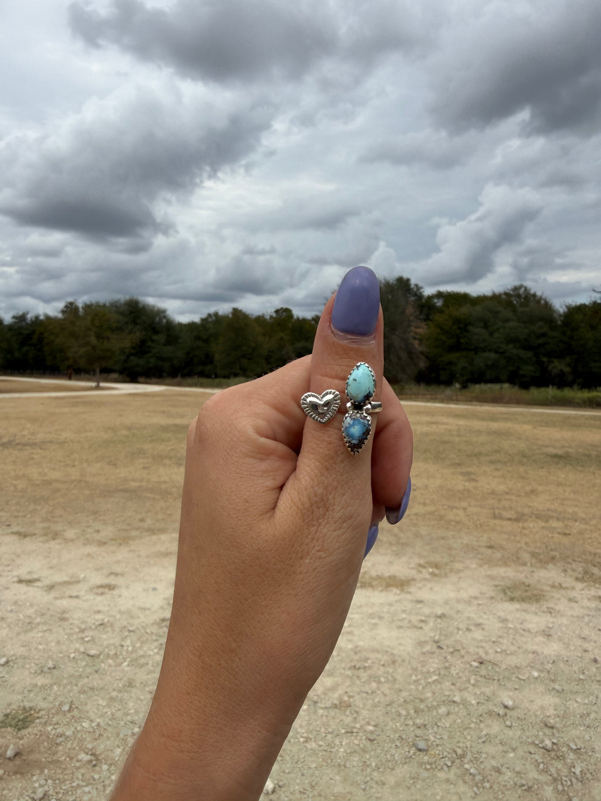 Golden Hill Heart Ring- adjustable