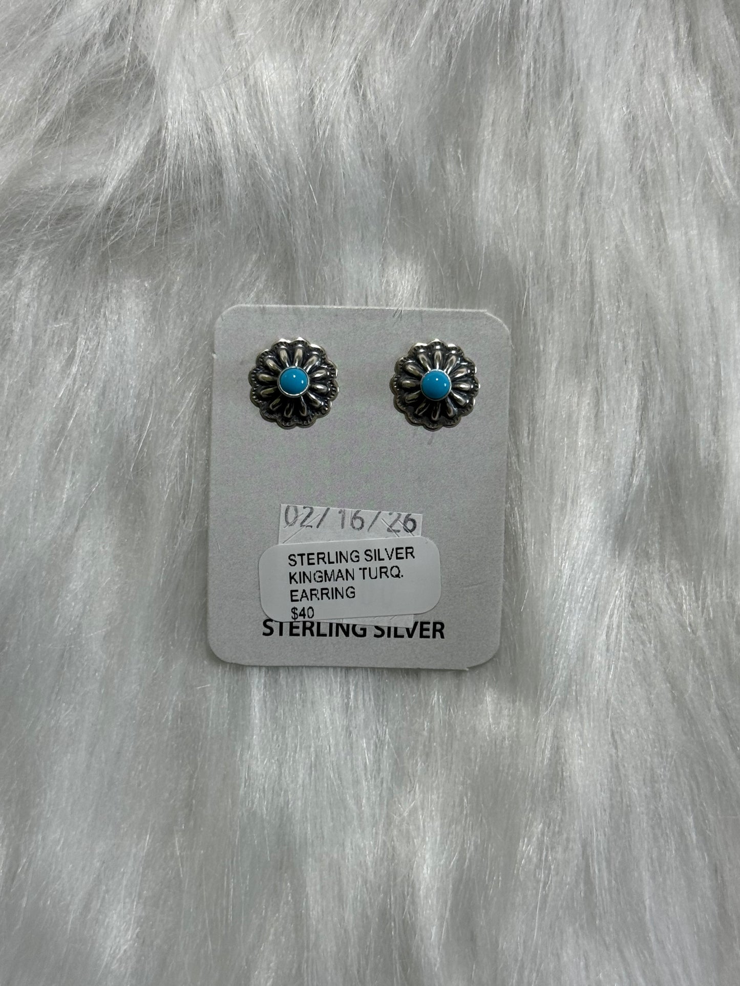 Sterling silver Kingman turquoise earrings