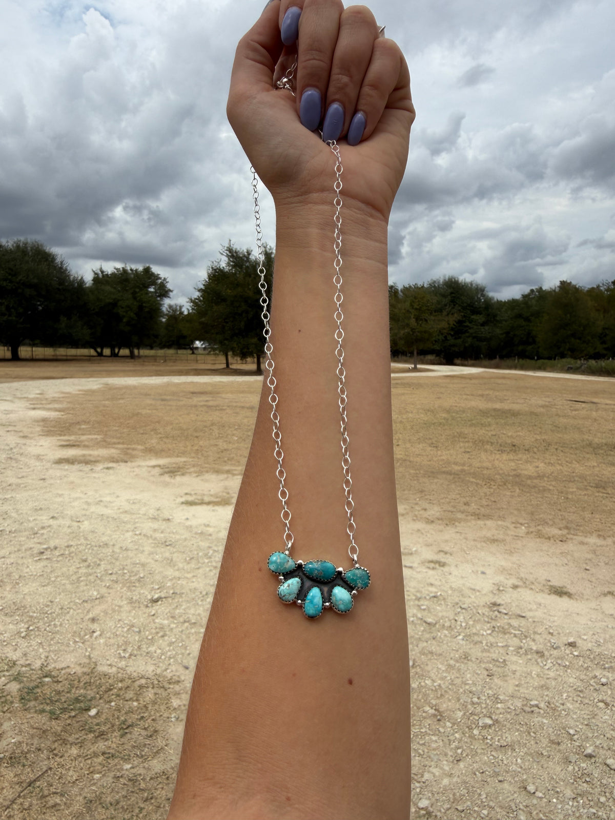 White Water Half Cluster Necklace