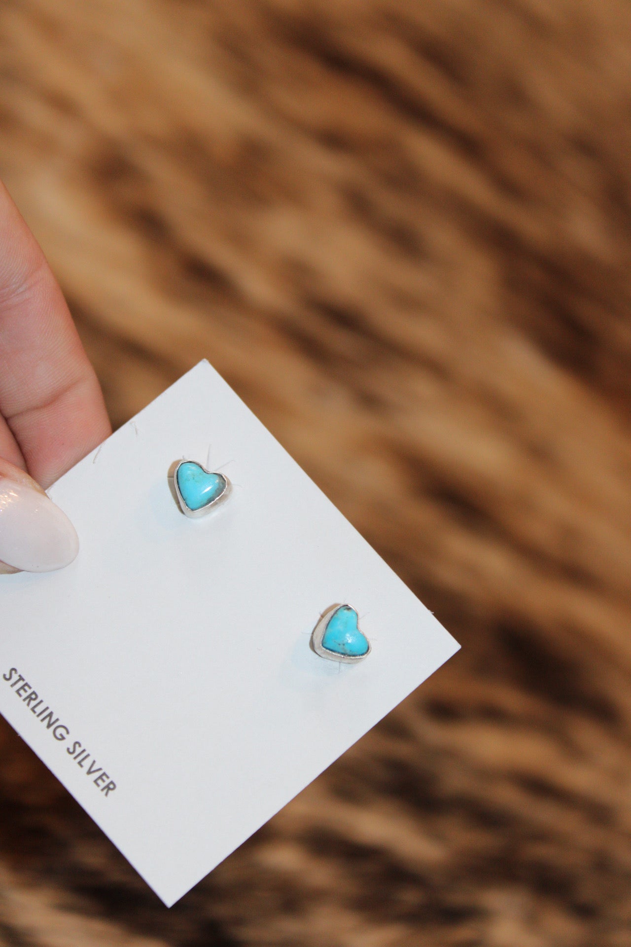 Navajo handmade Kingman turquoise earrings- Larson Chee