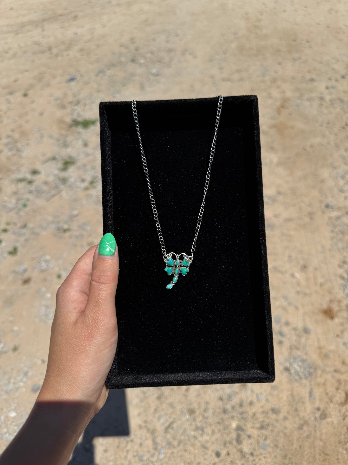 Dragon Fly Kingman Turquoise/ Sterling Silver Necklace