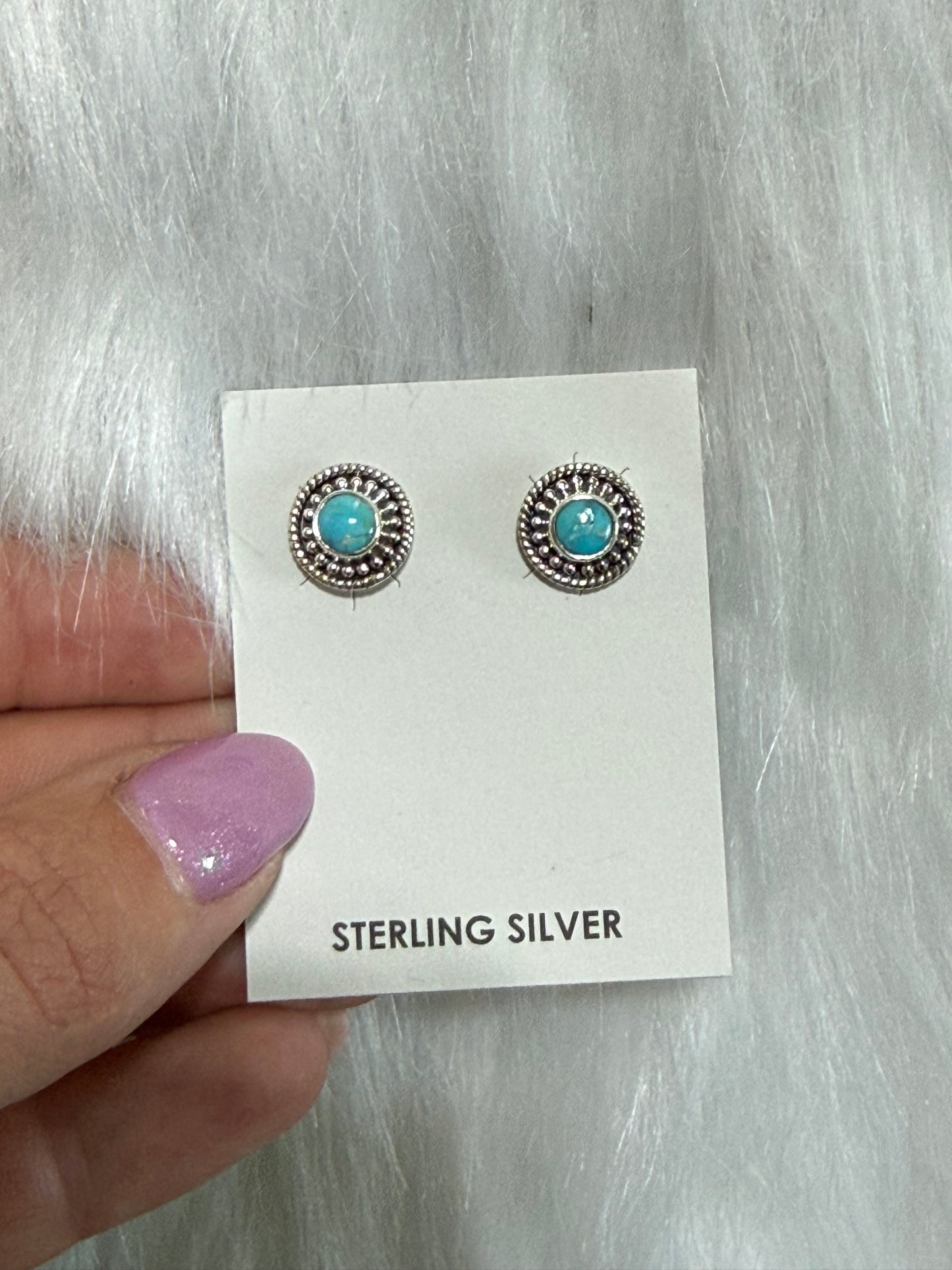 Hada collection Sterling silver Kingman turquoise earrings