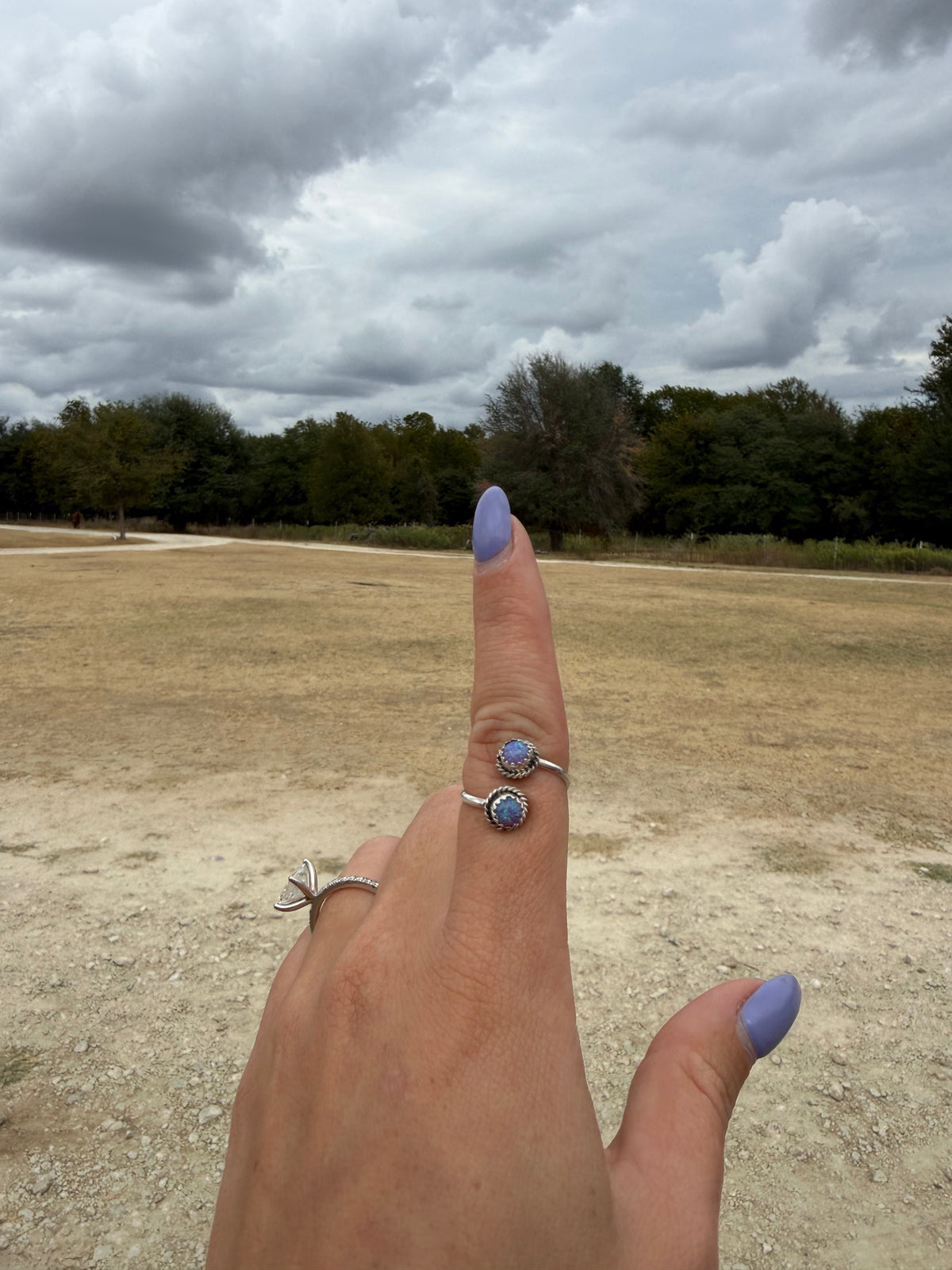 Opal ring- sterling adjustable