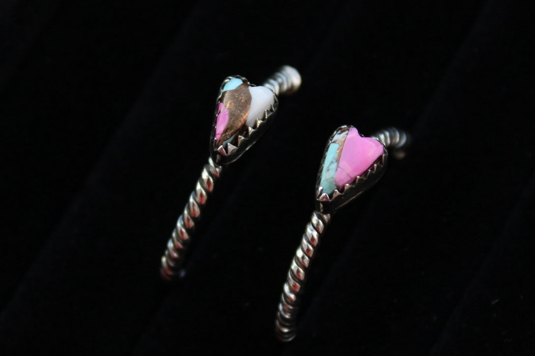 Cotton candy hoop earrings