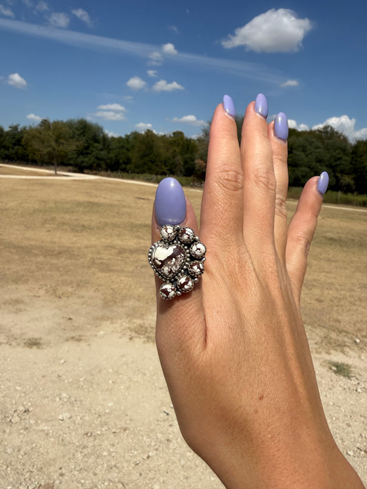 Wild horse heart ring- adjustable