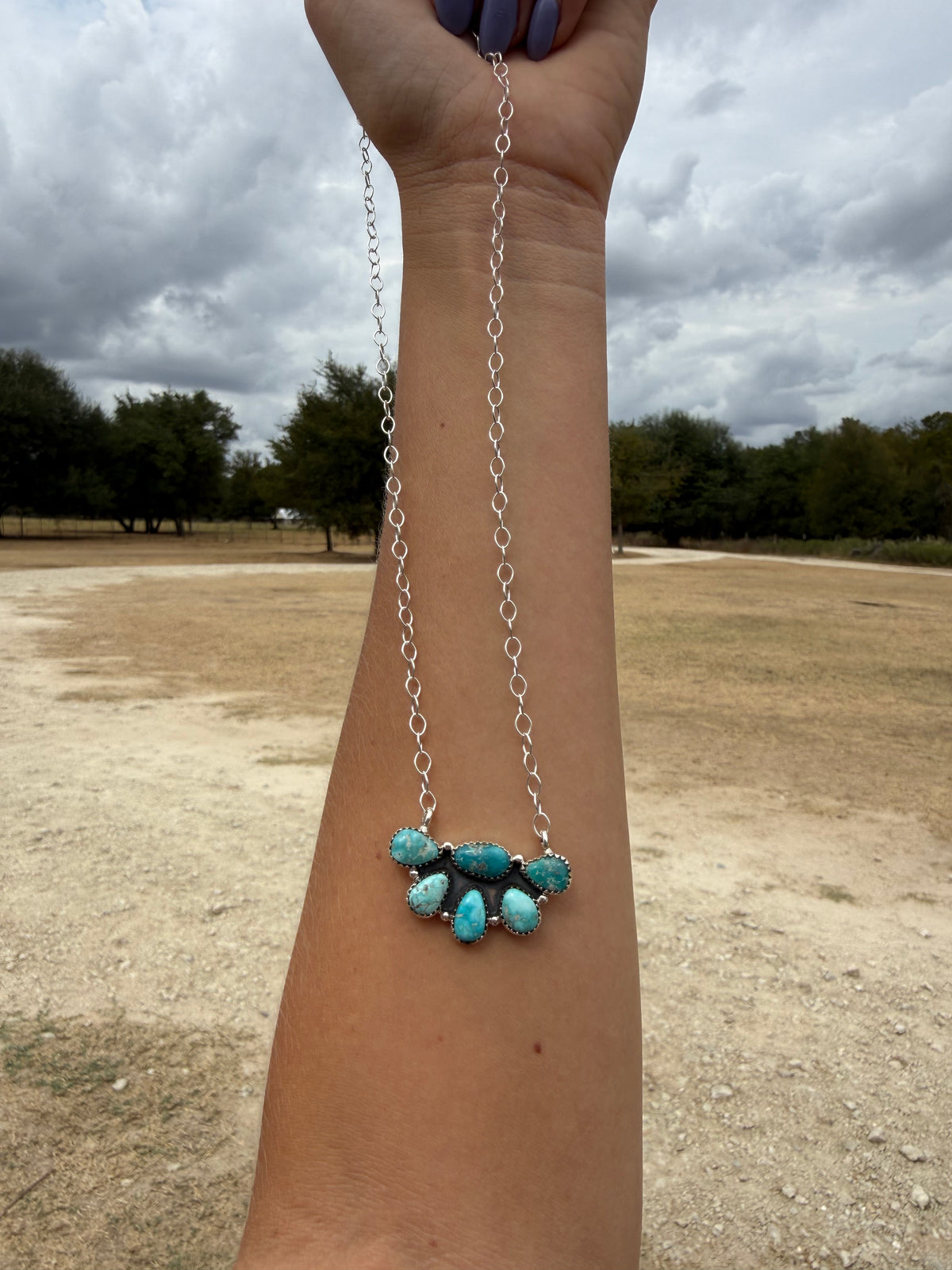 White Water Half Cluster Necklace