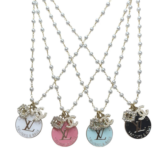 LV Vintage Pearl Rhinestone Necklace