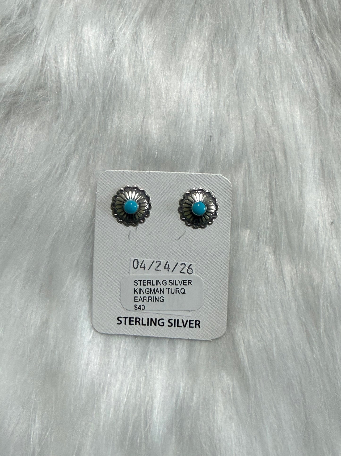 Sterling silver Kingman turquoise earrings