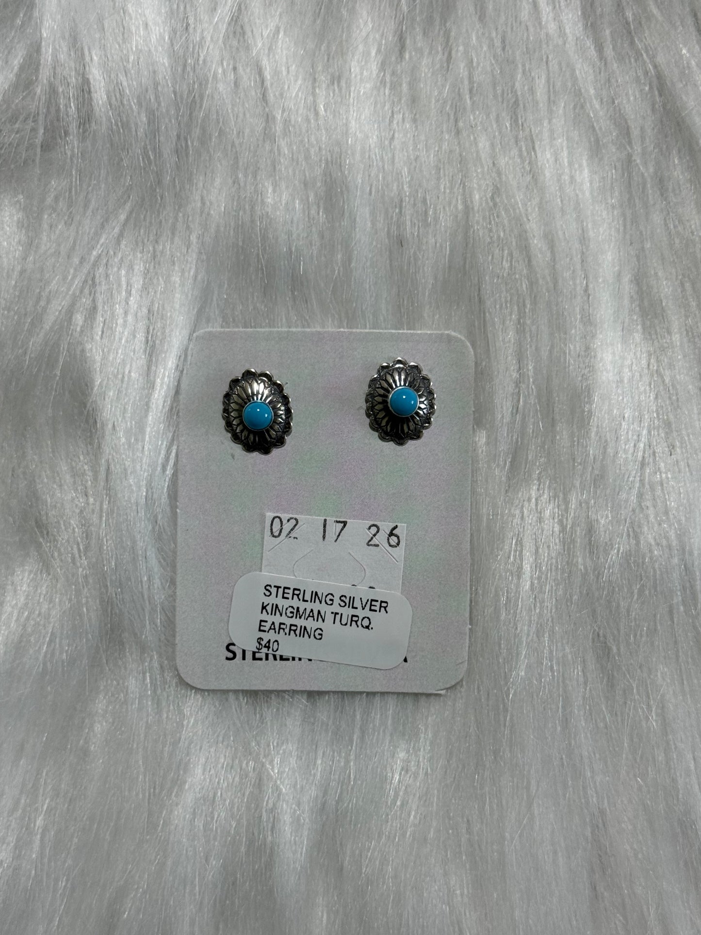 Sterling silver Kingman turquoise earrings