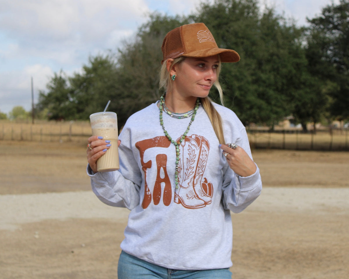 Fall Western Cowboy Fall Graphic Sweatshirt