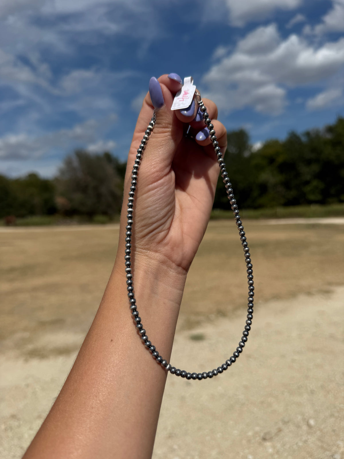 4mm sterling silver pearl 16” necklace