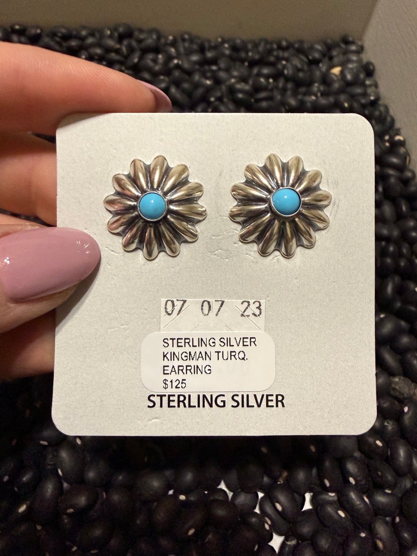 Sterling Silver Kingman Turquoise Earrings