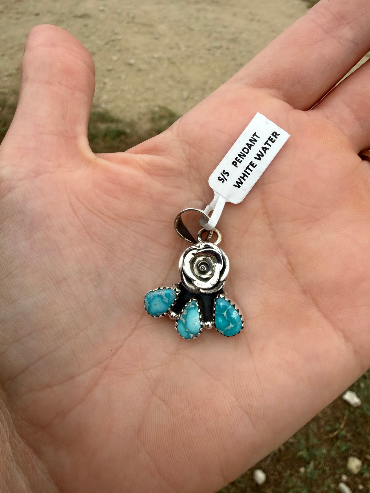 Rose/ white water pendant