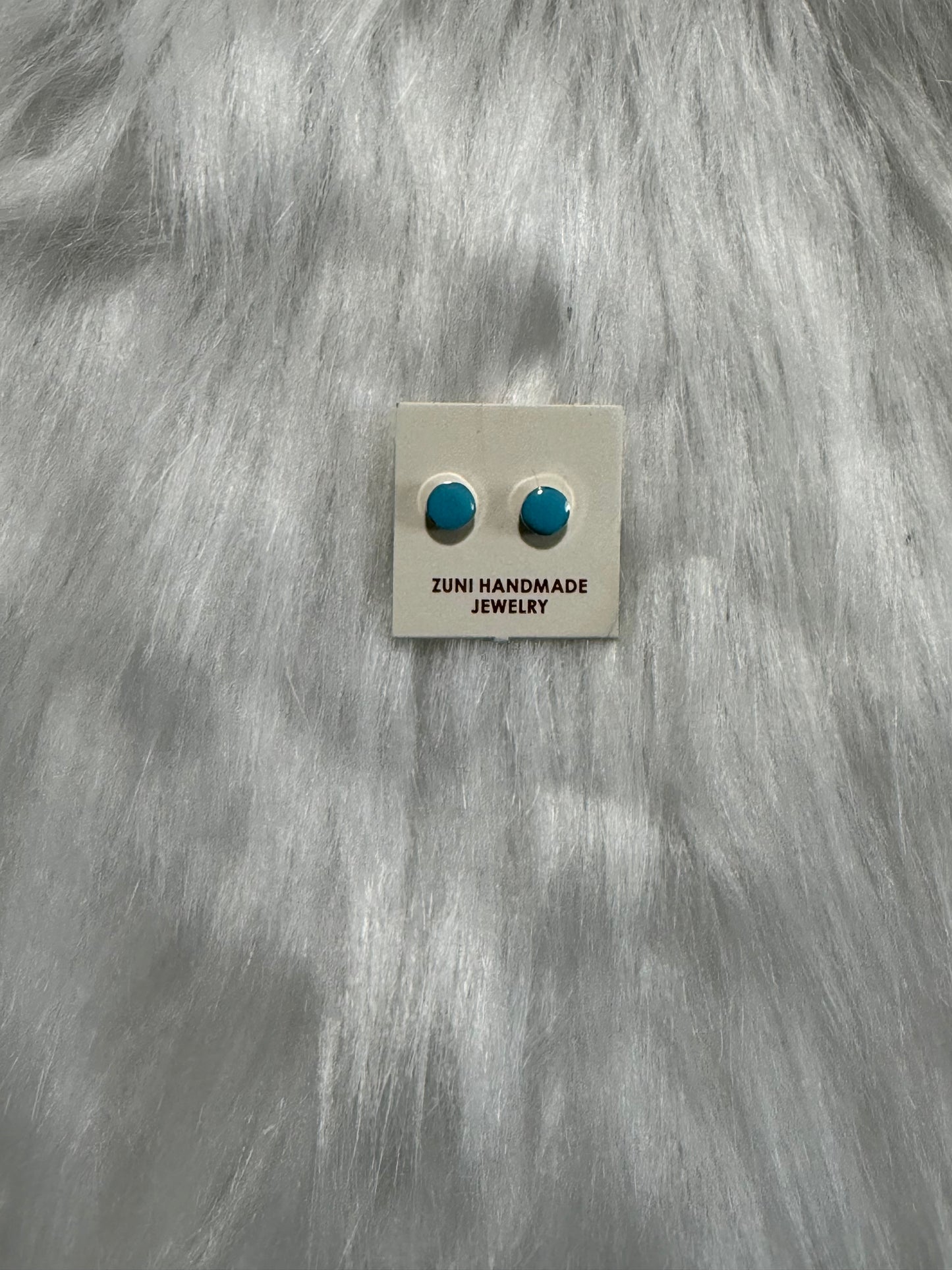 Zuni handmade turquoise earrings-Dorothy Weha