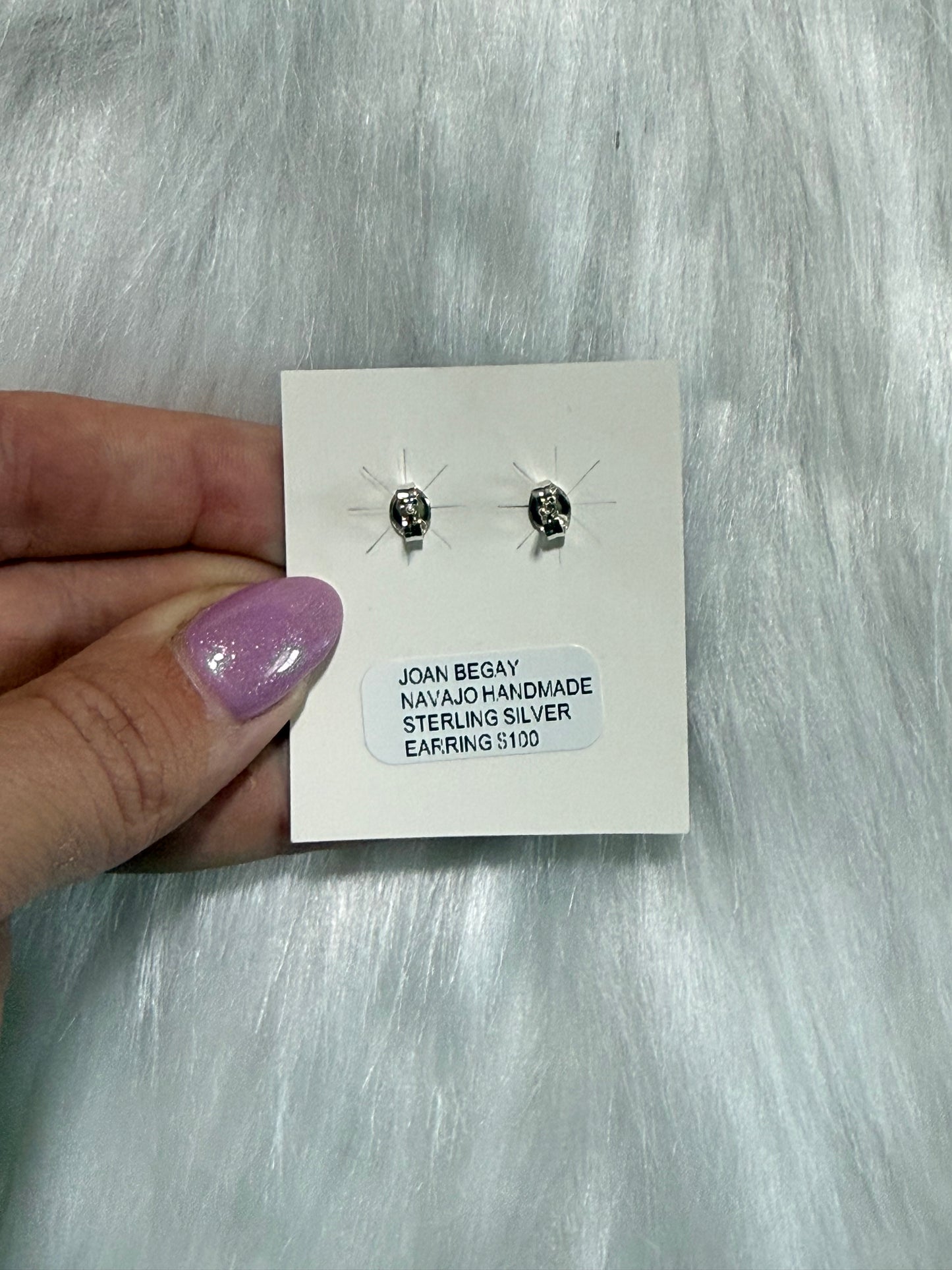 Sterling silver earrings Navajo made by Joan Begay