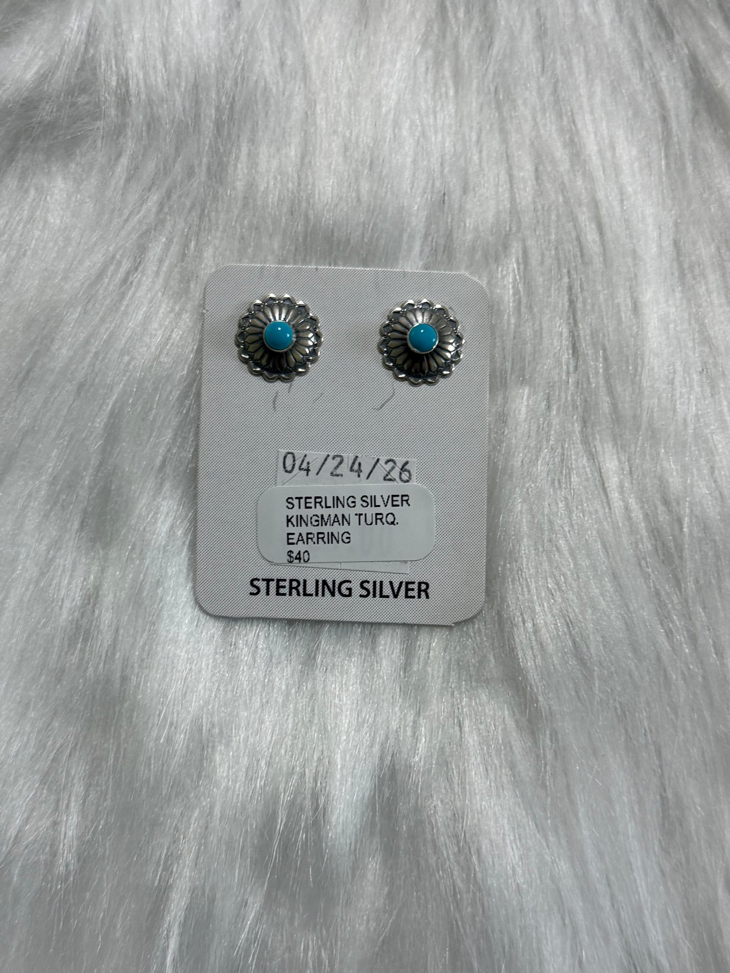 Sterling silver Kingman turquoise earrings