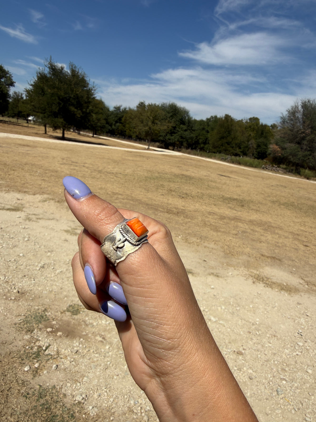 SIZE 10 spiny oyster cactus ring