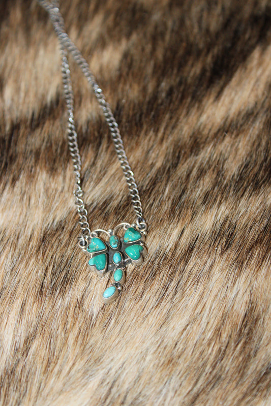 Dragon Fly Kingman Turquoise/ Sterling Silver Necklace