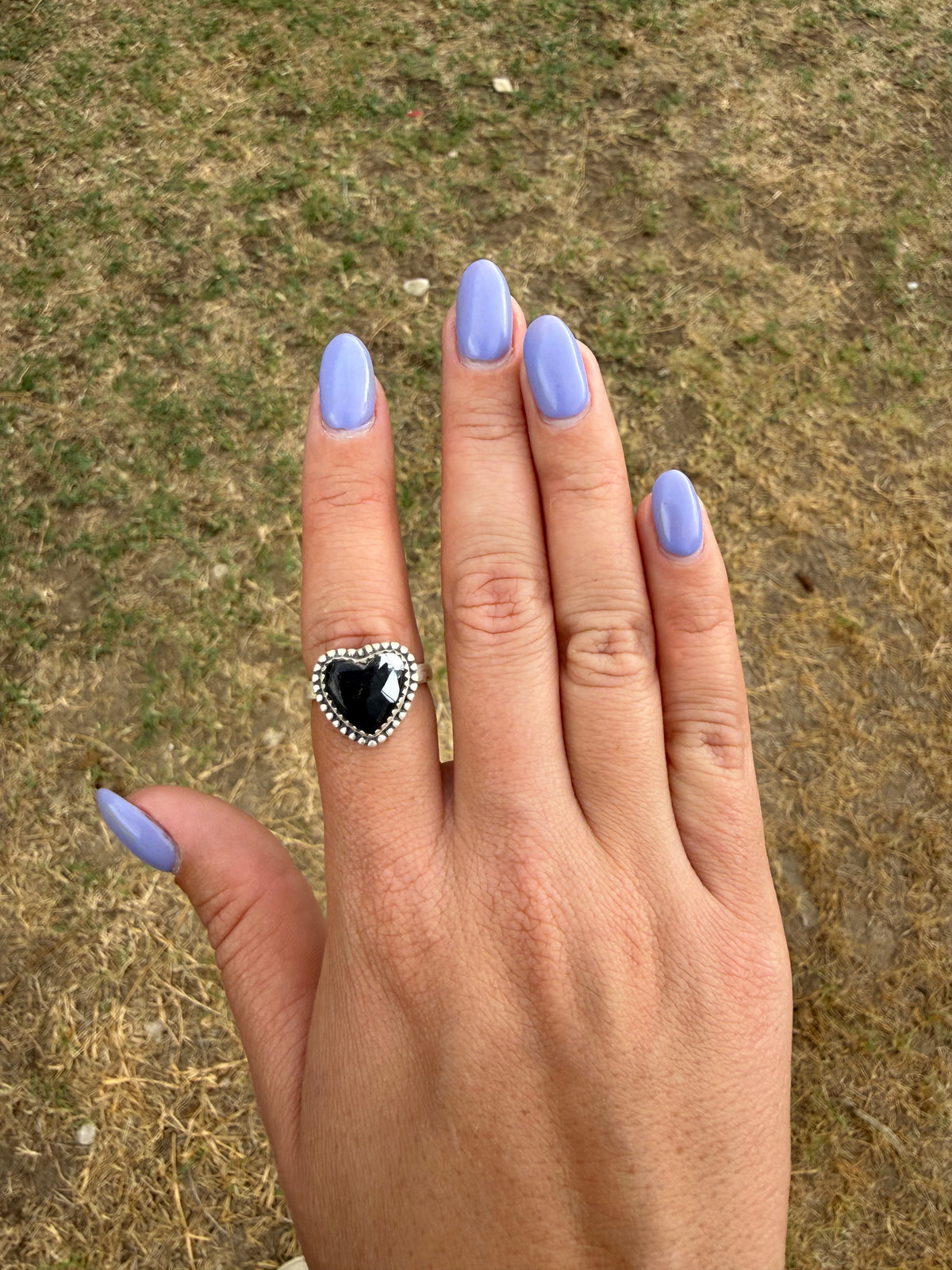 White buffalo heart ring- adjustable