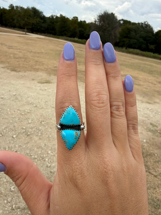 Kingman turquoise ring- adjustable