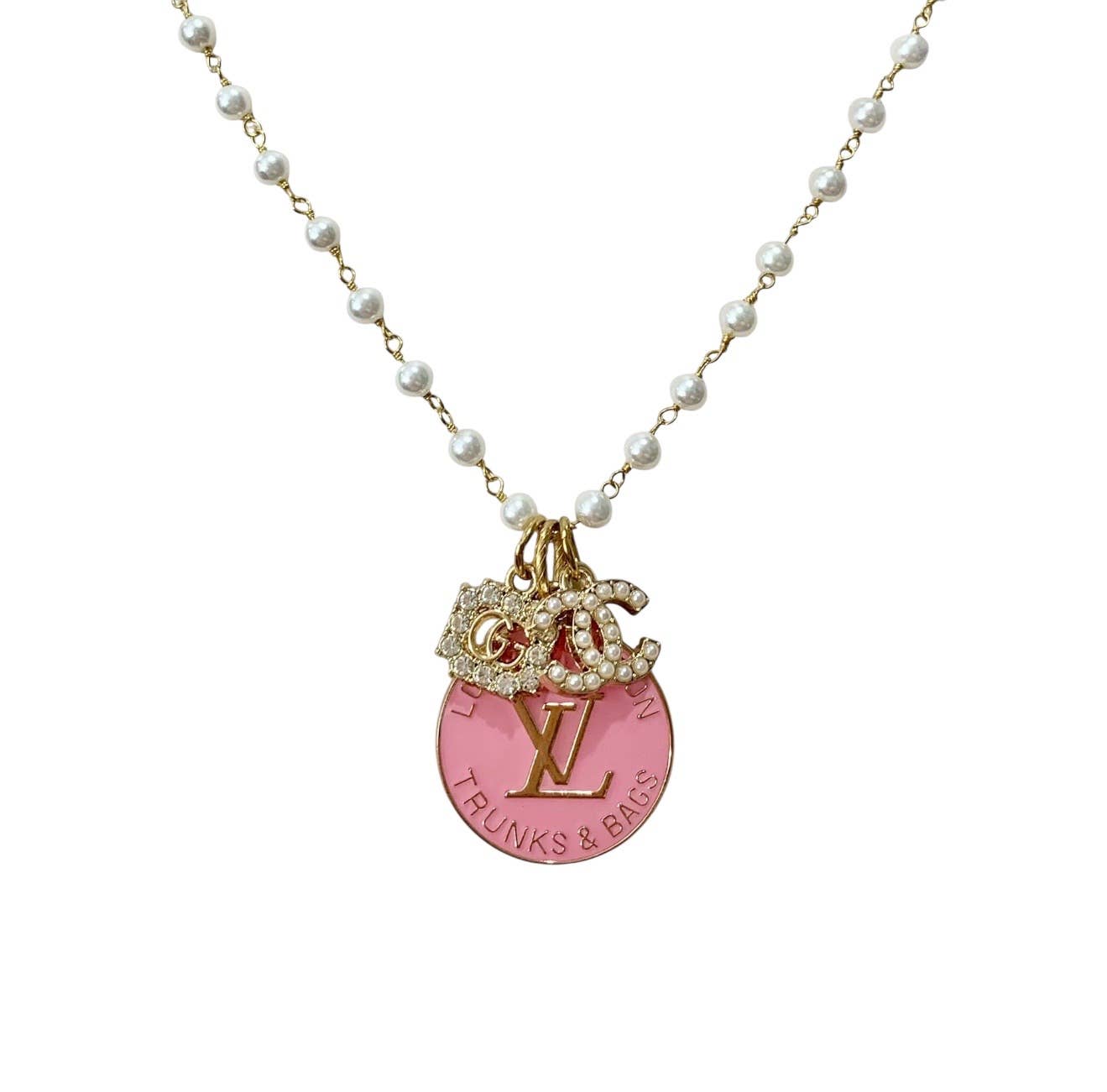 LV Vintage Pearl Rhinestone Necklace