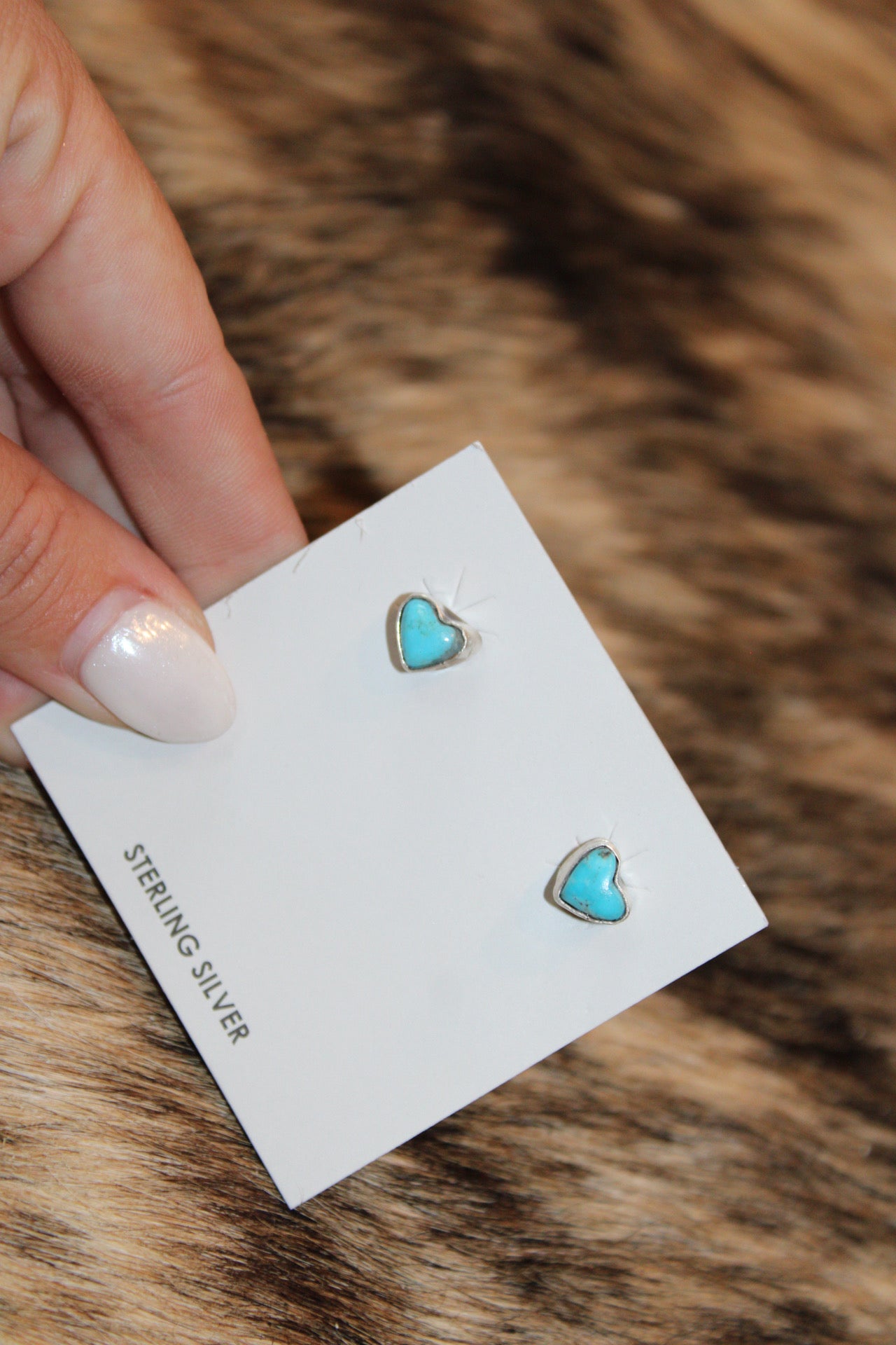 Navajo handmade Kingman turquoise earrings- Larson Chee