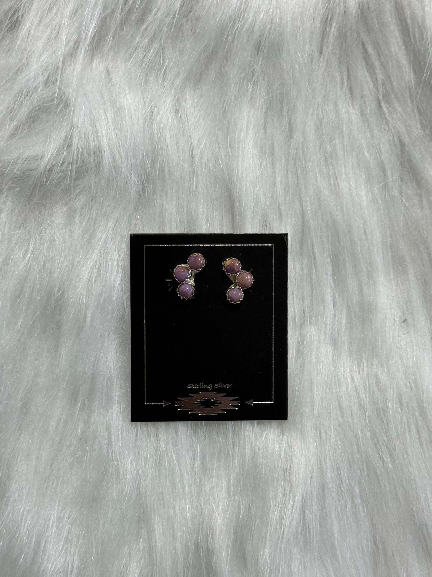 Purple opal earrings- Zuni made by Janice Spencer