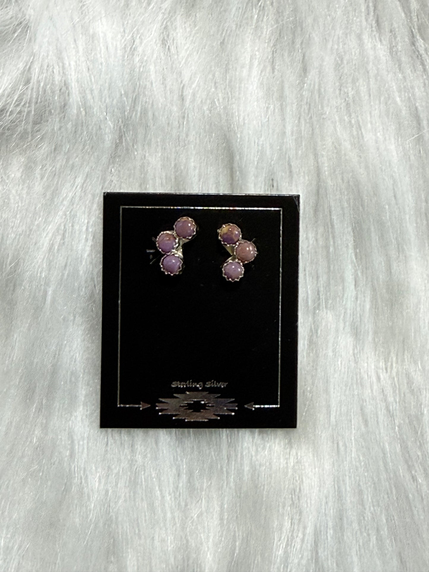 Purple opal earrings- Zuni made by Janice Spencer