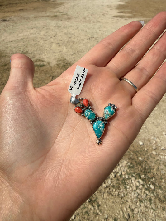 White water/ spiny oyster cactus pendant