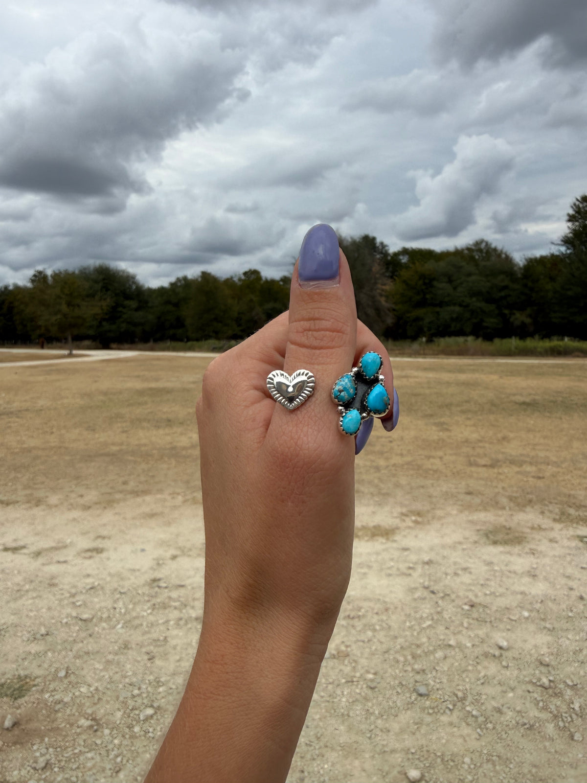 Blue Bird Heart Ring- Adjustable