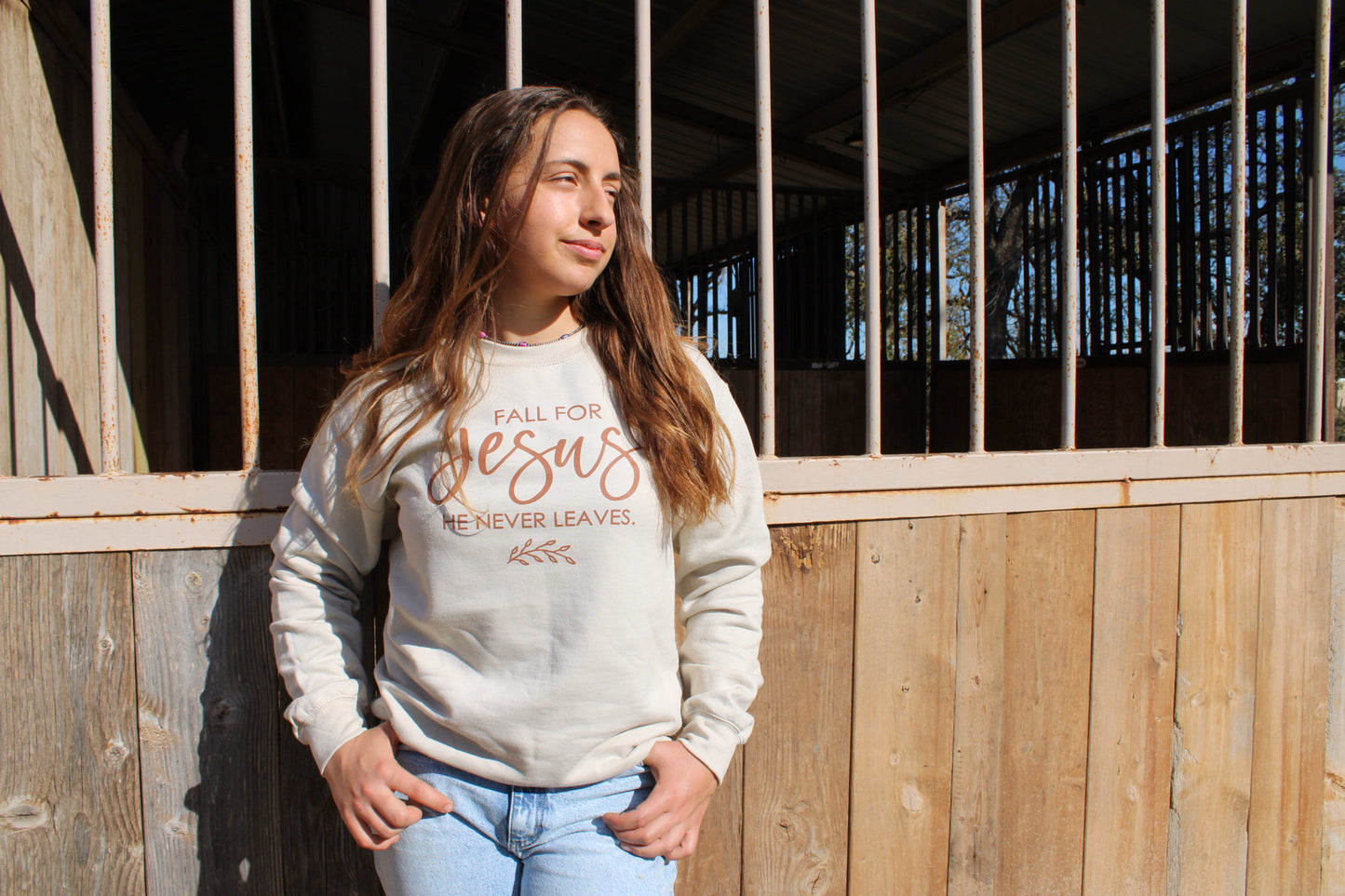 Fall For Jesus Graphic Sweatshirt - Thanksgiving