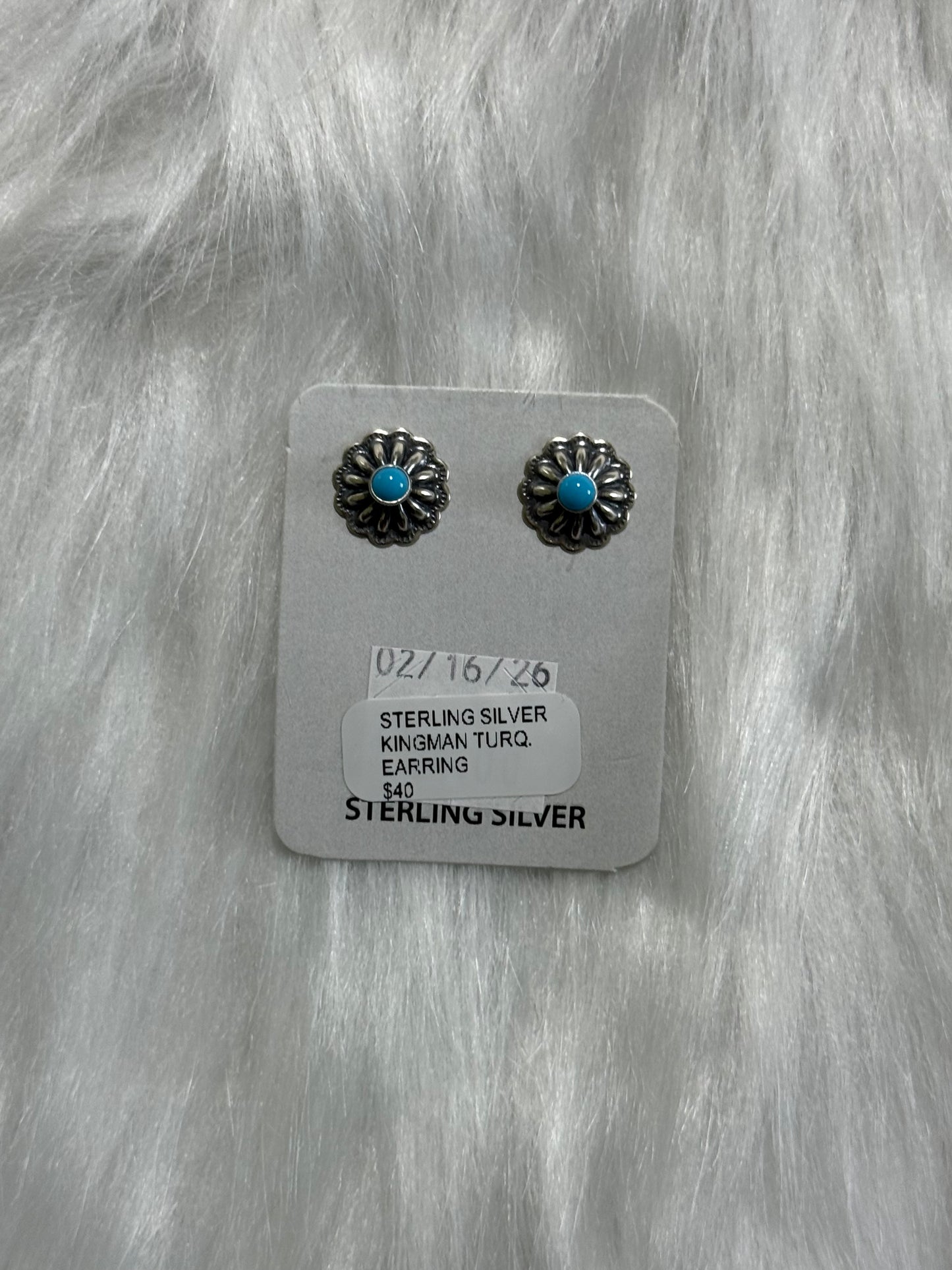 Sterling silver Kingman turquoise earrings