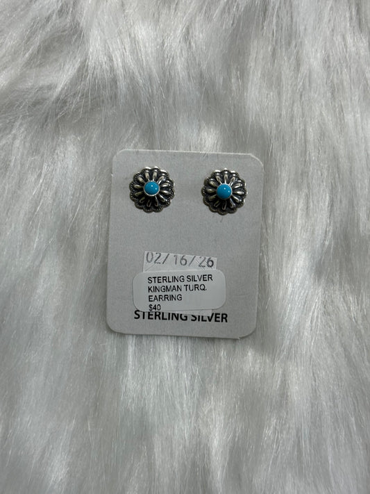 Sterling silver Kingman turquoise earrings