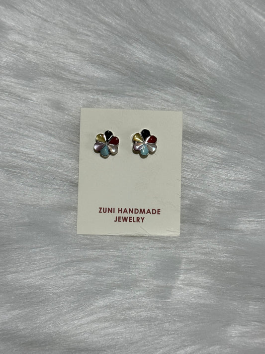 Raymond Bobelu Zuni handmade earrings