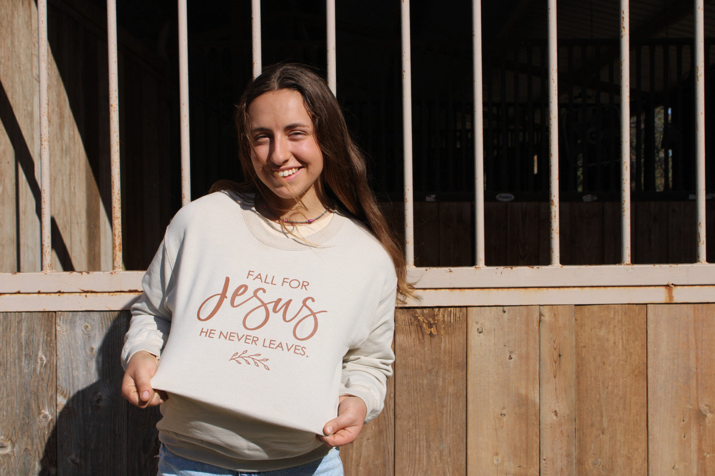 Fall For Jesus Graphic Sweatshirt - Thanksgiving