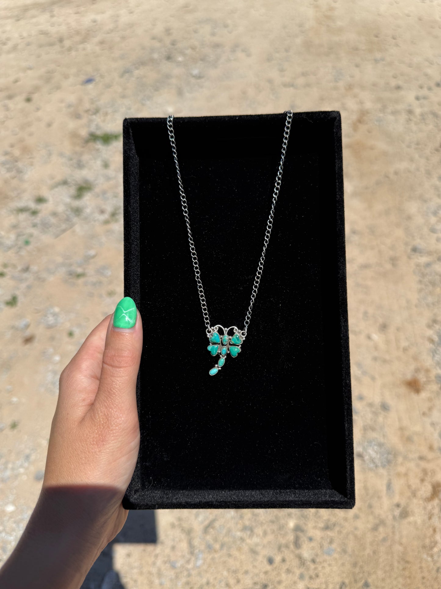 Dragon Fly Kingman Turquoise/ Sterling Silver Necklace