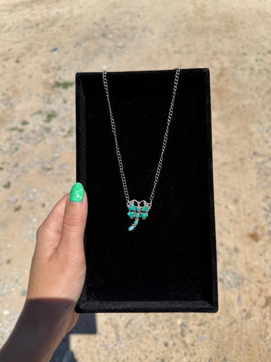 Dragon Fly Kingman Turquoise/ Sterling Silver Necklace