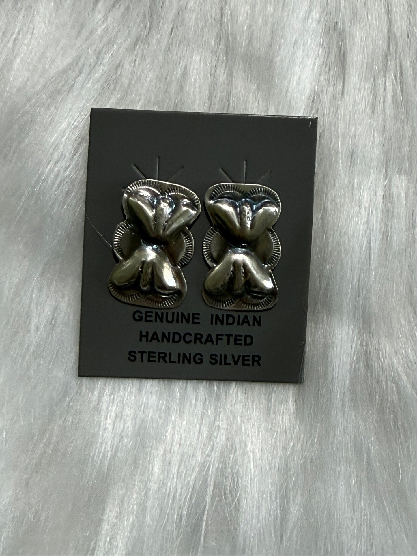 Sterling silver earrings Navajo made by Joan Begay