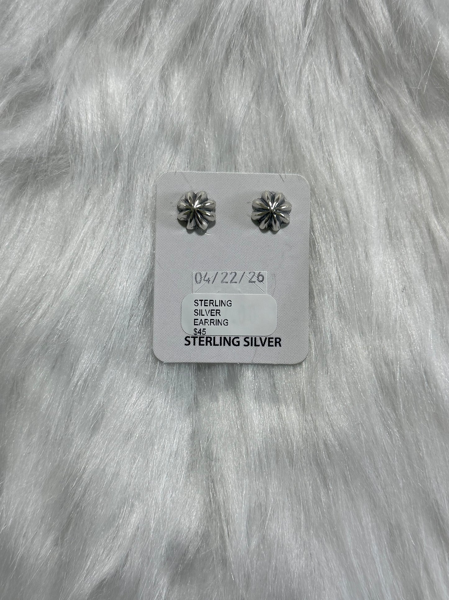 Sterling silver concho earrings