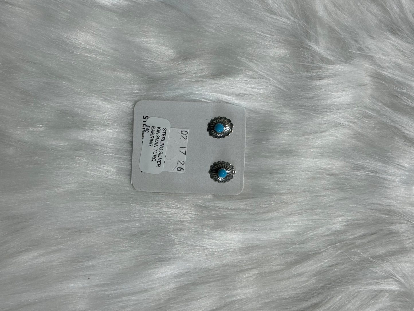 Sterling silver Kingman turquoise earrings