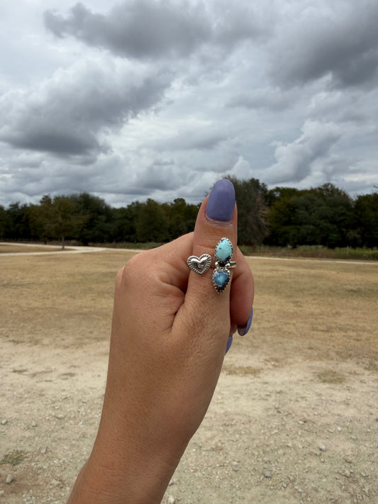 Golden Hill Heart Ring- adjustable