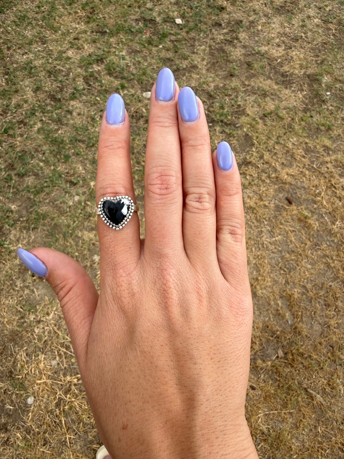 White buffalo heart ring- adjustable